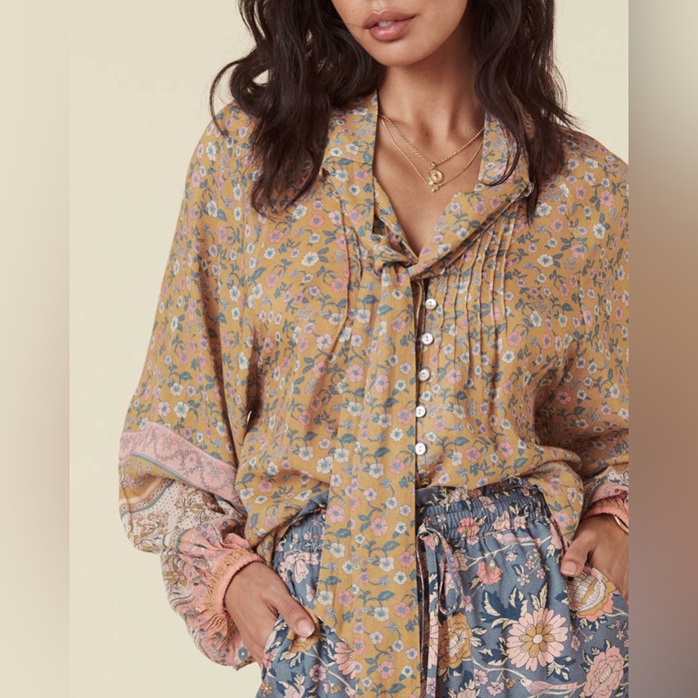 SPELL mossy blouse